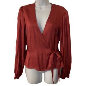 Nation LTD Long Sleeve Wrap Blouse